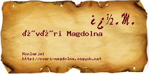 Óvári Magdolna névjegykártya